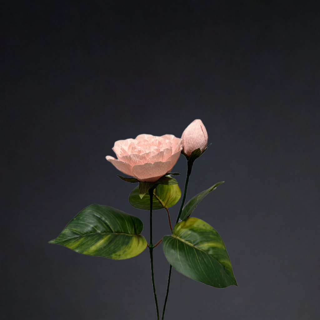 Baby Blush Paper Crepe Hand Crafted Flowers ( gifts, Mother’s Day, valentines, special occasion)