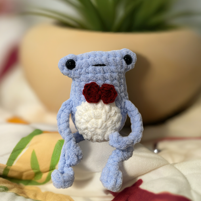 Light Blue Unique Crochet Long Leg Frog